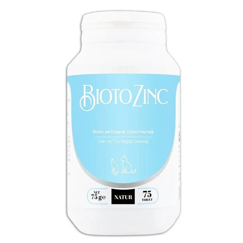 Natur Bioto Zinc Kedi Köpek Deri Tüy Sağlığı 2.5 Mg 75 Tablet