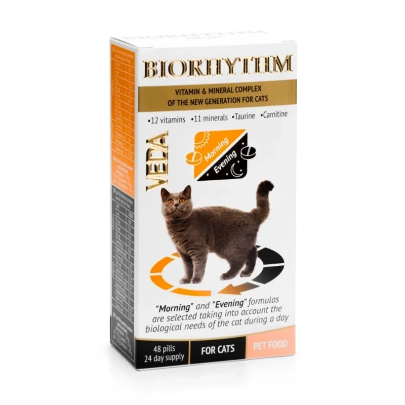 Veda Biorhythym for CATS | Kediler için Vitamin-Mineral Kompleksi 48 Tablet