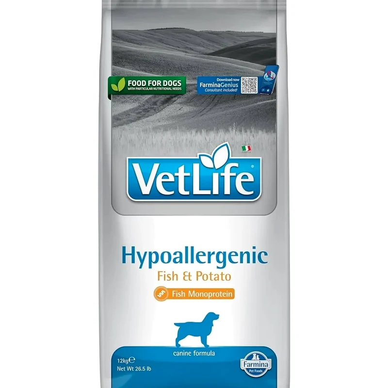 VetLife Hypoallergenic Fish & Potato Köpek Maması 12 Kg
