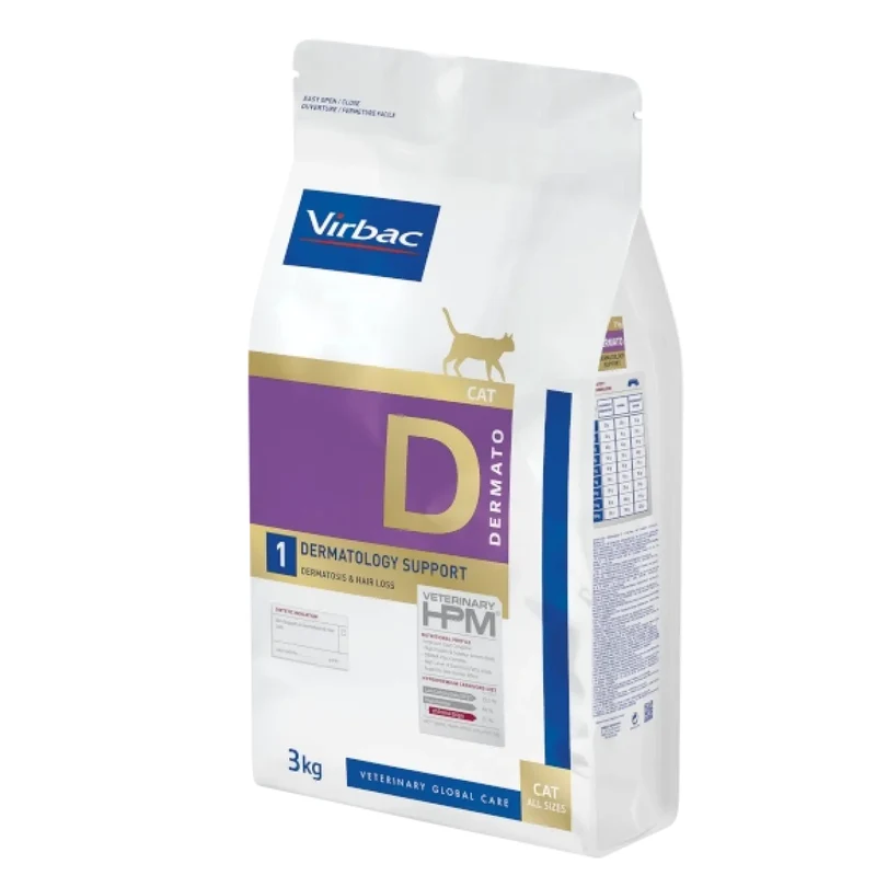 Virbac D1 Dermatology Support Cat Dermatoz ve Tüy Kaybı Kedi Maması 3kg